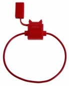 Держатель флажкового предохранителя прямоугольный влагостойкий красный (16 AWG)
