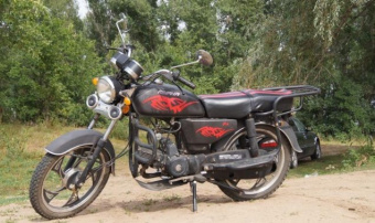 Мотоцикл Alpha черный  WJ50 с поршневой