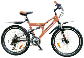 Велосипед OMAKS 24-208 disk оранжевый (колеса 24"; 21 скорость; рама-16")