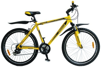 Велосипед OMAKS 26-113 желтый (колеса 26"; 21 скорость; рама-19")