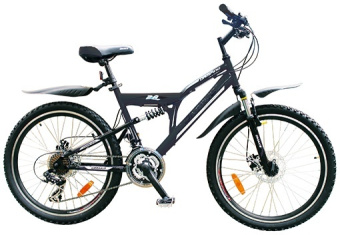 Велосипед OMAKS 24-208 disk черный (колеса 24"; 21 скорость; рама-16")