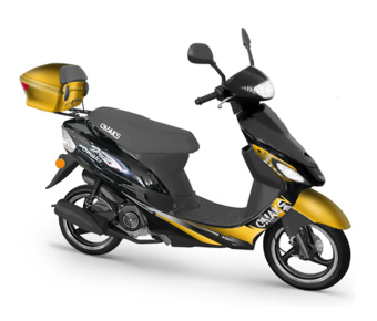 Мотороллер JJ50QT-3 Revenger  желт/ч. диск/бараб12