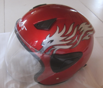 .Шлем XZН 207 красный с серебристым р-р L
