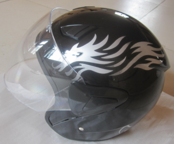.Шлем XZН 207 черный с серебристым р-р S