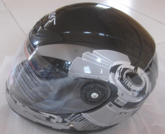 .Шлем XZF 122 черный с серебристым р-р S